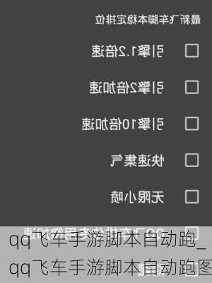 qq飞车手游脚本自动跑_qq飞车手游脚本自动跑图