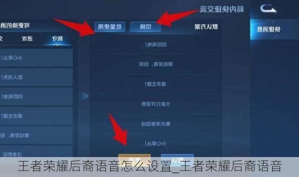 王者荣耀后裔语音怎么设置_王者荣耀后裔语音
