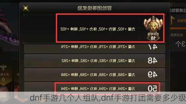 dnf手游几个人组队,dnf手游打团需要多少级