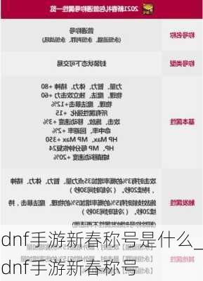 dnf手游新春称号是什么_dnf手游新春称号