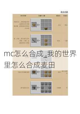 mc怎么合成_我的世界里怎么合成麦田