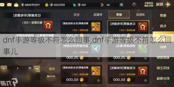 dnf手游等级不符怎么回事,dnf手游等级不符怎么回事儿