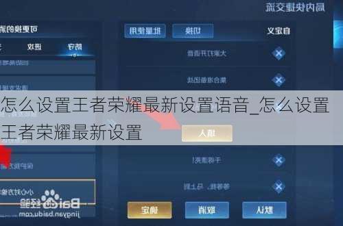 怎么设置王者荣耀最新设置语音_怎么设置王者荣耀最新设置