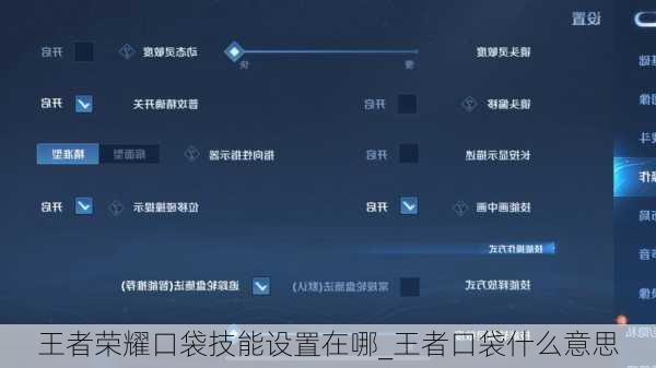 王者荣耀口袋技能设置在哪_王者口袋什么意思
