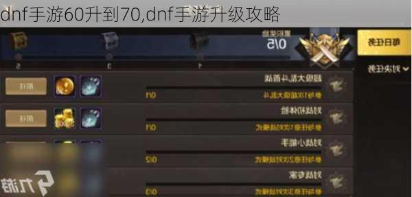 dnf手游60升到70,dnf手游升级攻略