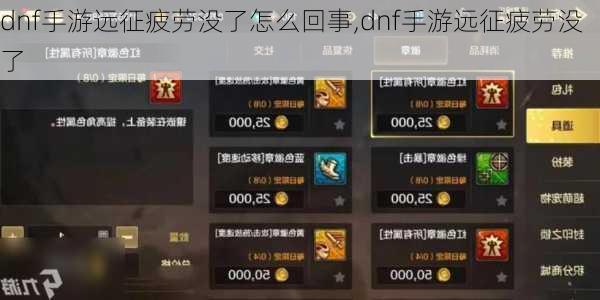 dnf手游远征疲劳没了怎么回事,dnf手游远征疲劳没了