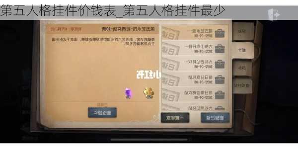 第五人格挂件价钱表_第五人格挂件最少