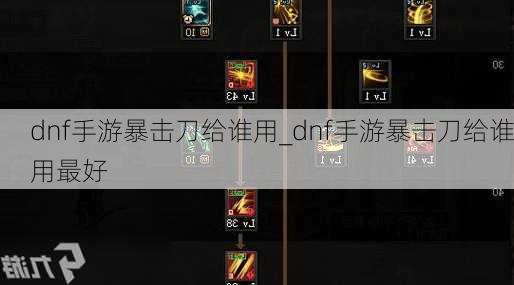 dnf手游暴击刀给谁用_dnf手游暴击刀给谁用最好