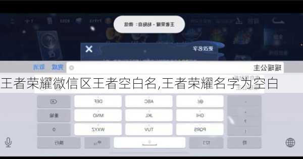王者荣耀微信区王者空白名,王者荣耀名字为空白