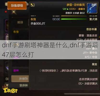 dnf手游刷塔神器是什么,dnf手游塔47层怎么打