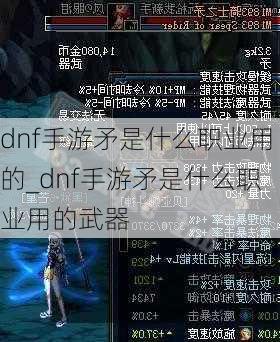 dnf手游矛是什么职业用的_dnf手游矛是什么职业用的武器