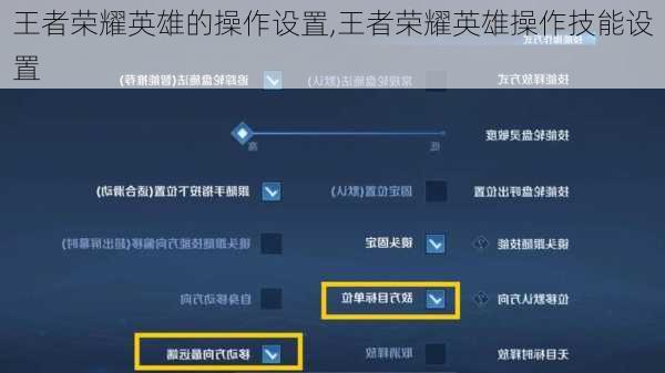 王者荣耀英雄的操作设置,王者荣耀英雄操作技能设置