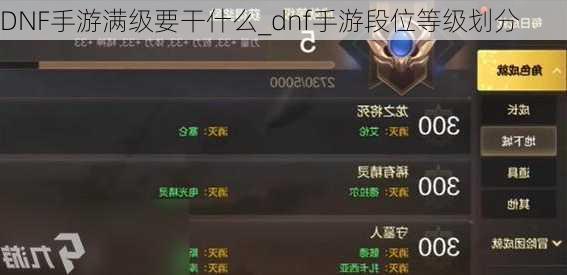 DNF手游满级要干什么_dnf手游段位等级划分