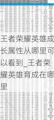 王者荣耀英雄成长属性从哪里可以看到_王者荣耀英雄育成在哪里