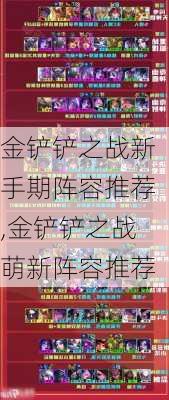 金铲铲之战新手期阵容推荐,金铲铲之战萌新阵容推荐