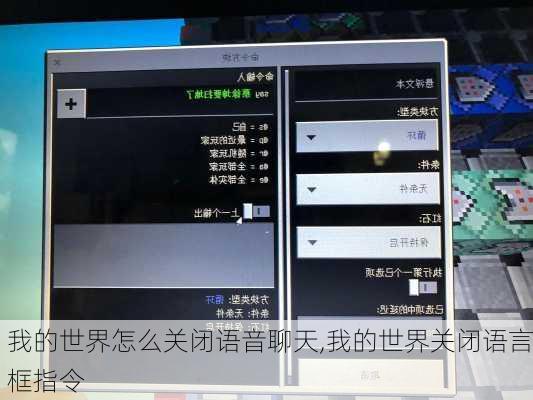 我的世界怎么关闭语音聊天,我的世界关闭语言框指令