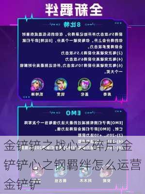 金铲铲之战心之碎片,金铲铲心之钢羁绊怎么运营金铲铲