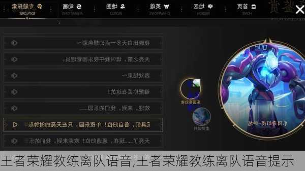 王者荣耀教练离队语音,王者荣耀教练离队语音提示