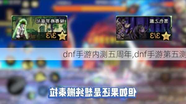 dnf手游内测五周年,dnf手游第五测