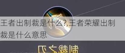 王者出制裁是什么?,王者荣耀出制裁是什么意思