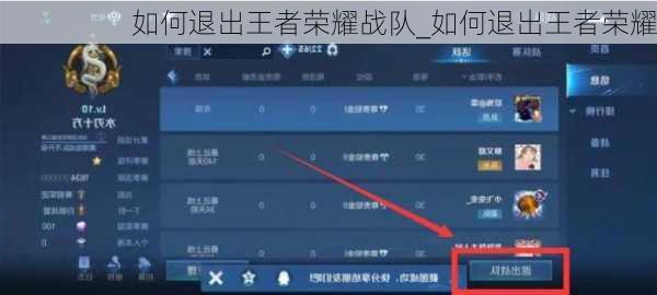 如何退出王者荣耀战队_如何退出王者荣耀