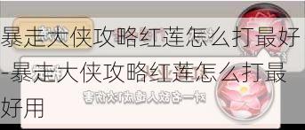 暴走大侠攻略红莲怎么打最好-暴走大侠攻略红莲怎么打最好用