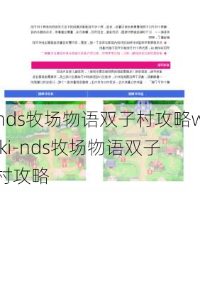 nds牧场物语双子村攻略wiki-nds牧场物语双子村攻略