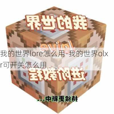 我的世界lore怎么用-我的世界olxr可开关怎么用