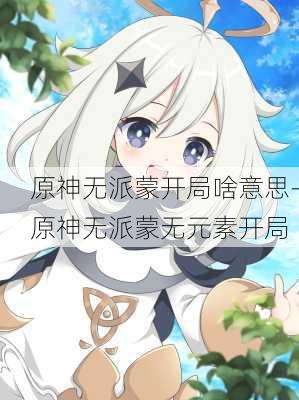 原神无派蒙开局啥意思-原神无派蒙无元素开局