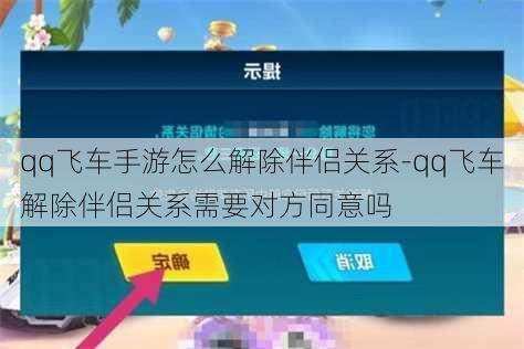 qq飞车手游怎么解除伴侣关系-qq飞车解除伴侣关系需要对方同意吗