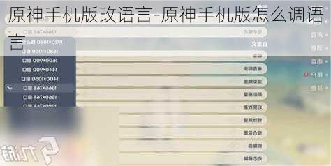 原神手机版改语言-原神手机版怎么调语言