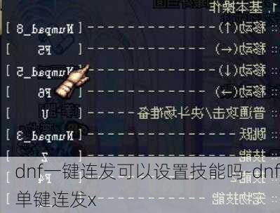 dnf一键连发可以设置技能吗-dnf单键连发x