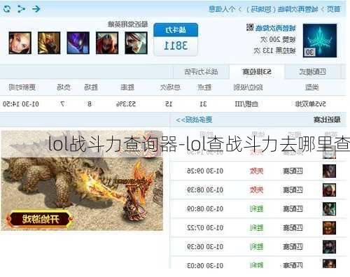 lol战斗力查询器-lol查战斗力去哪里查