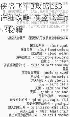 侠盗飞车3攻略ps3详细攻略-侠盗飞车ps3秘籍