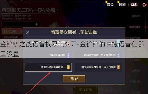 金铲铲之战语音权限怎么开-金铲铲的快捷语音在哪里设置