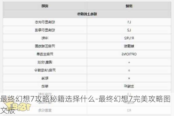 最终幻想7攻略秘籍选择什么-最终幻想7完美攻略图文版