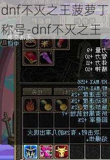 dnf不灭之王菠萝丁称号-dnf不灭之王