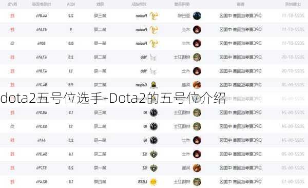 dota2五号位选手-Dota2的五号位介绍