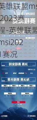 英雄联盟msi2023赛程-英雄联盟msi2021赛况