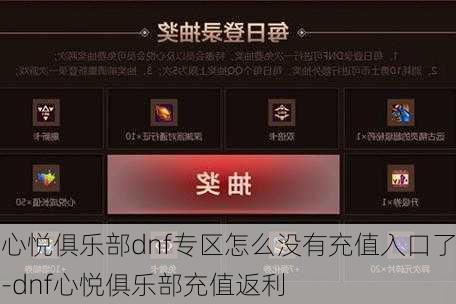 心悦俱乐部dnf专区怎么没有充值入口了-dnf心悦俱乐部充值返利